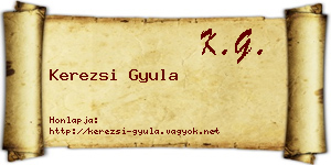 Kerezsi Gyula névjegykártya